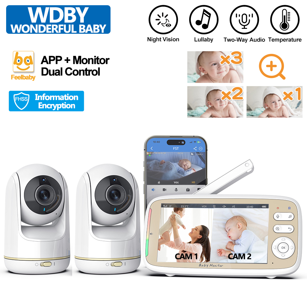 Wearable Baby Monitor - VB803 PRO Baby Monitor with 2pcs