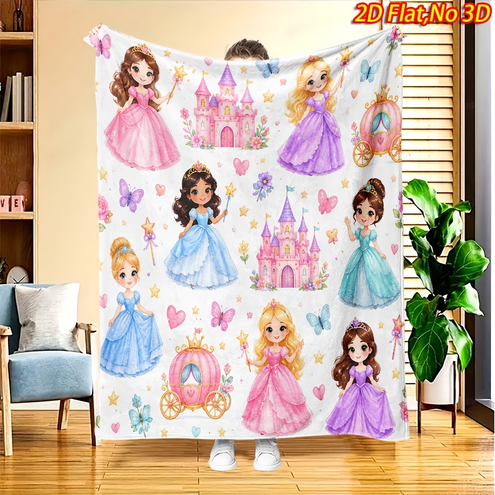 Baby Nursery Themes Girl - Cute Princess Castle Theme Blanket Throw