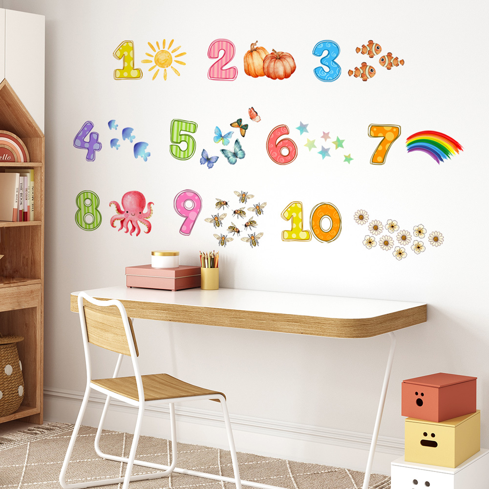 Baby Nursery Labels - Cartoon Digital Animals Wall Sticker Baby