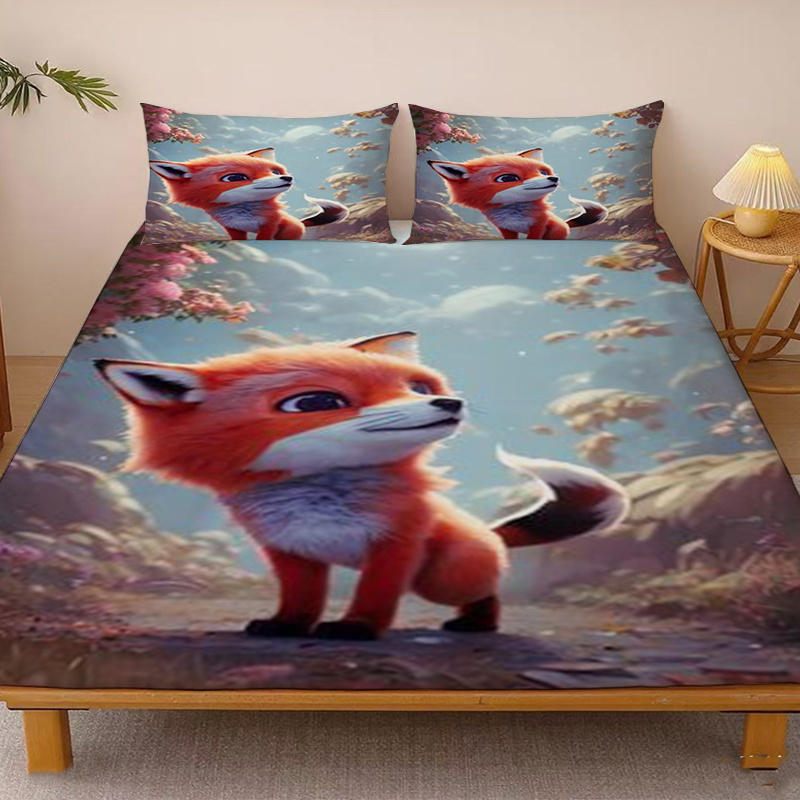 Baby Nursery Forest Theme - Cute Little Fox Dreamy Forest Moon-Watching