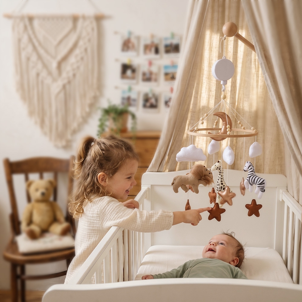 Baby Nursery Equipment - Wooden Bed Bell Baby Crib Mobile