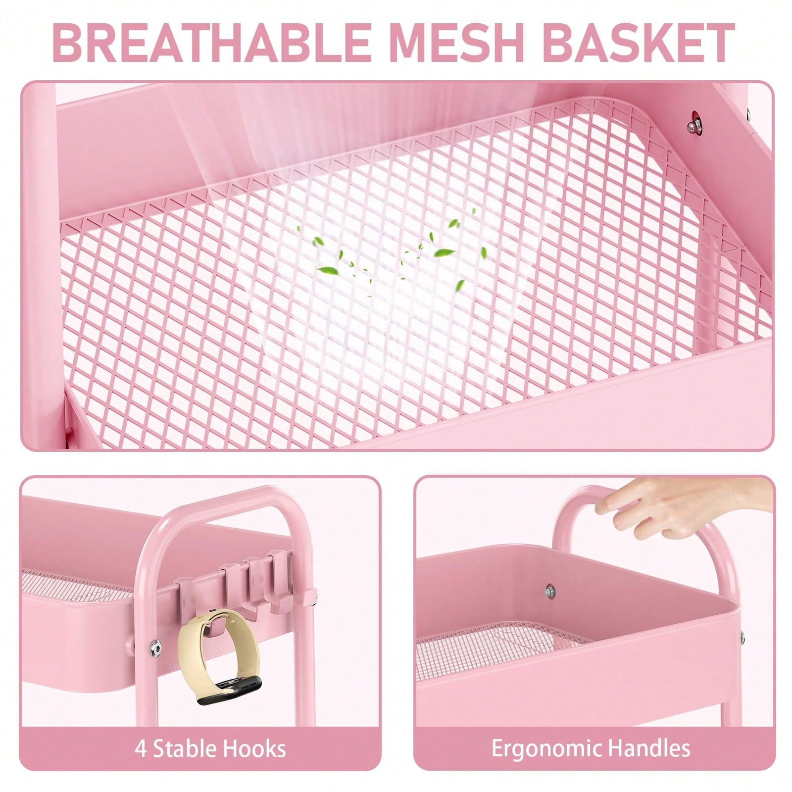 3 Tier Metal Rolling Cart With - Baby Nursery Unit 评论和价格