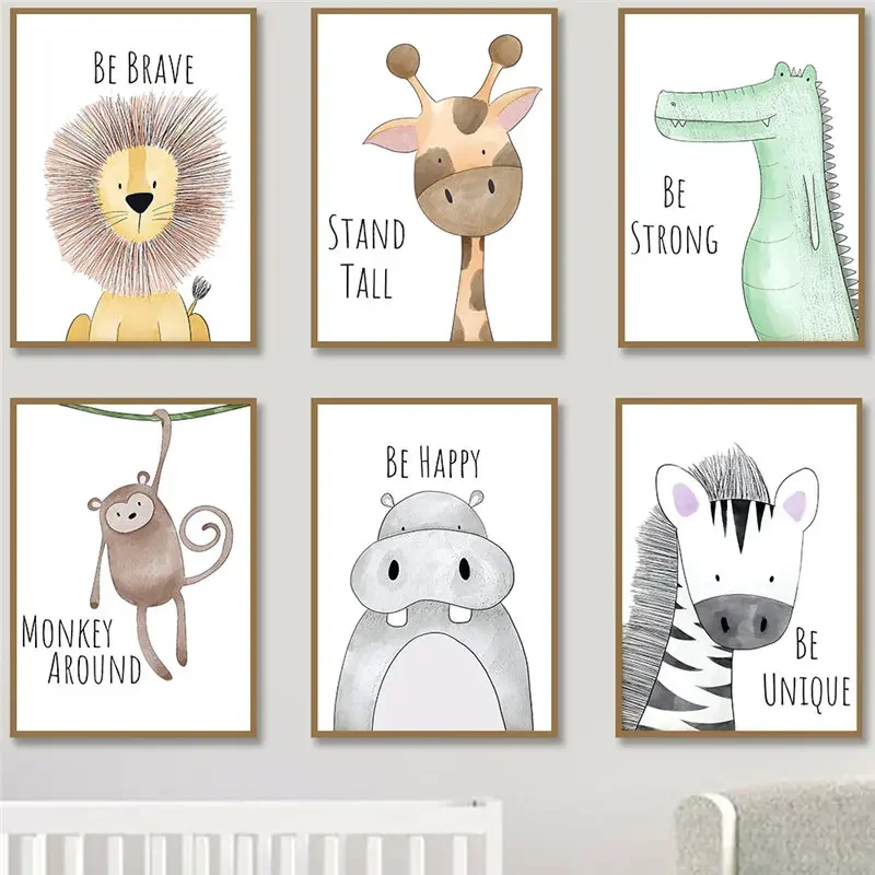 Nursery Wall Art Cute Cartoon  - Baby Nursery Quotes 评论和价格