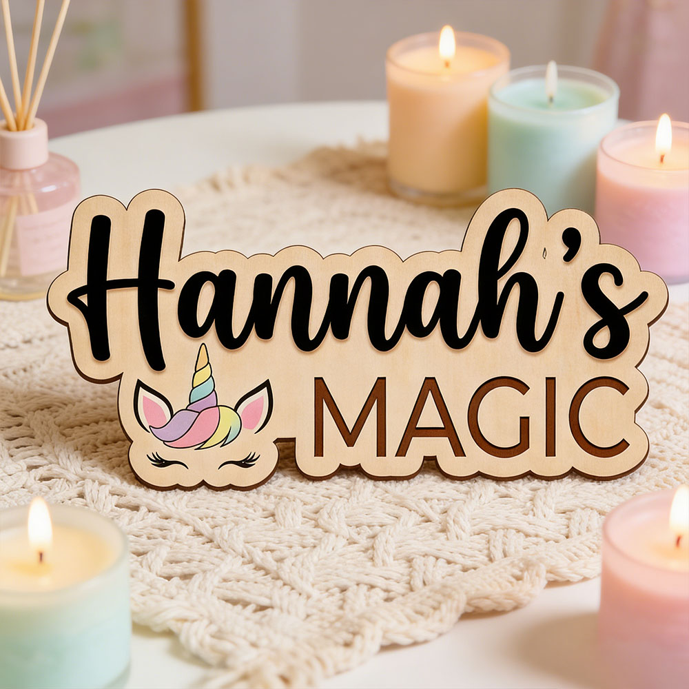 Custom Unicorn Magic Name Door - Baby Nursery Themes Girl 评论和价格
