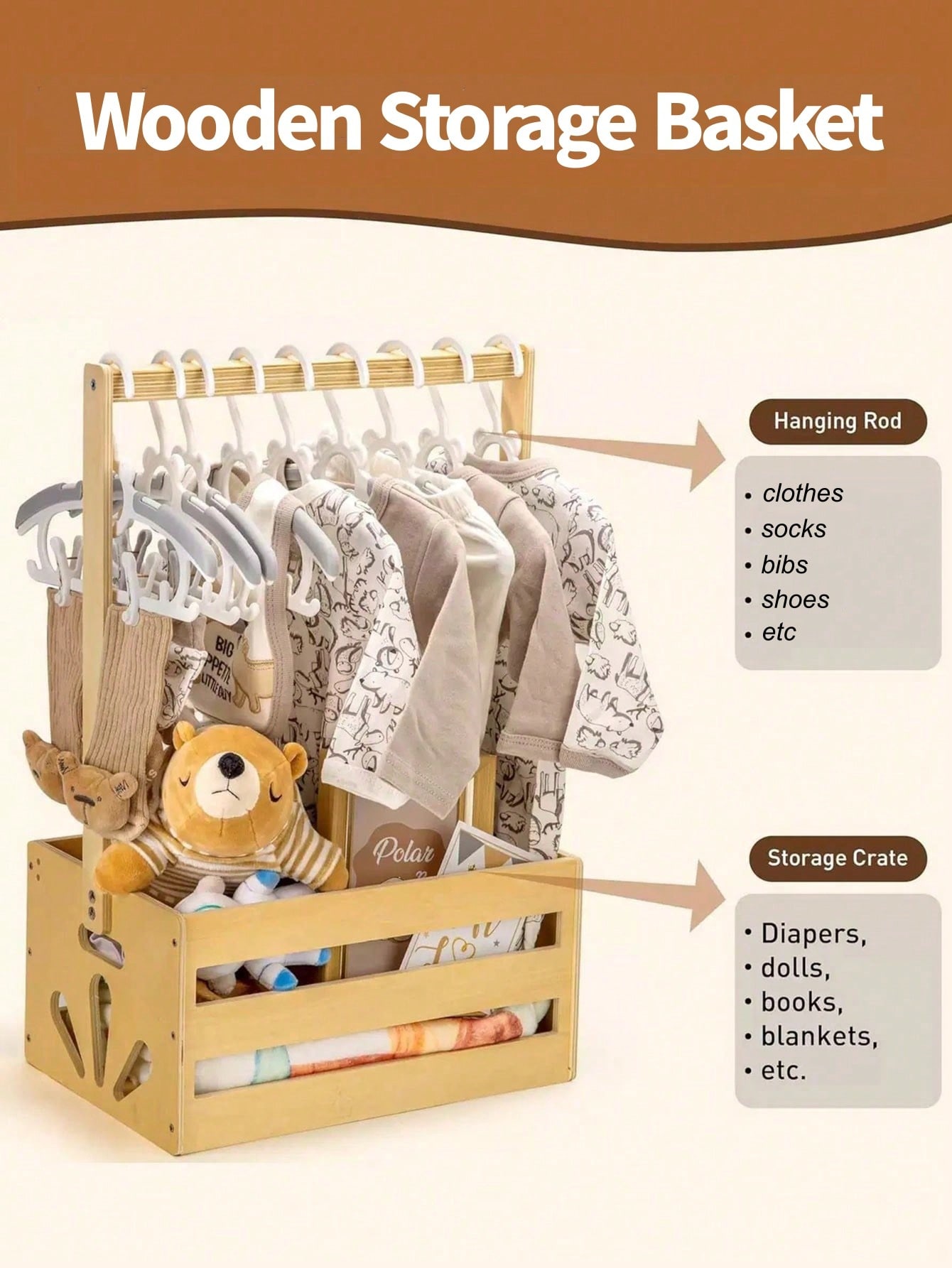 Baby Shower Crate Box With Han - Baby Nursery Unit 评论和价格
