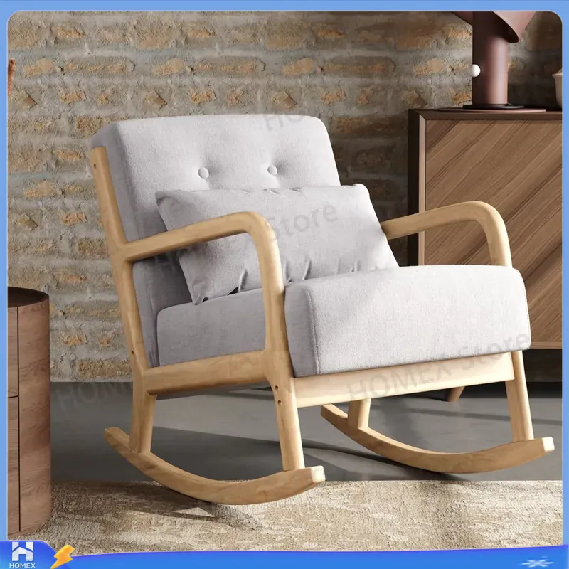 Grey Contemporary Linen Rockin - Rocking Chair Nursery 评论和价格