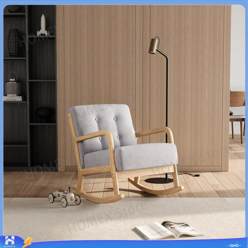 Grey Contemporary Linen Rockin - Rocking Chair Nursery 评论和价格