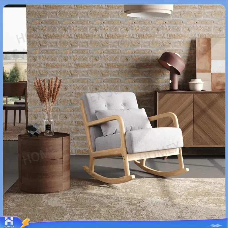 Grey Contemporary Linen Rockin - Rocking Chair Nursery 评论和价格