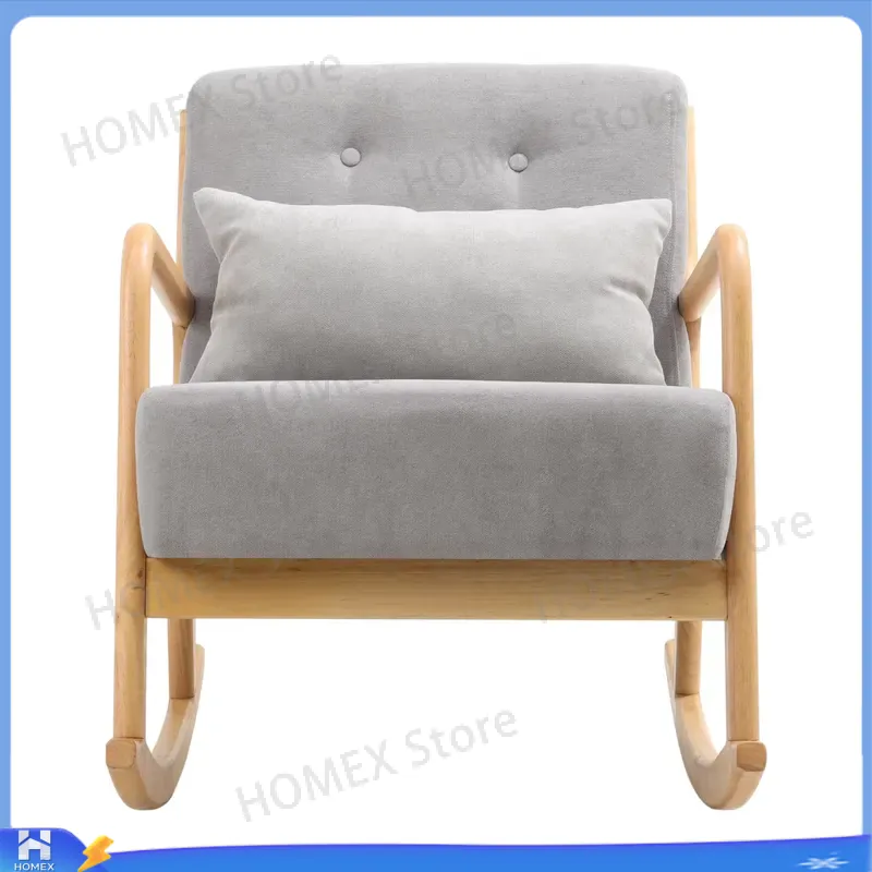 Grey Contemporary Linen Rockin - Rocking Chair Nursery 评论和价格