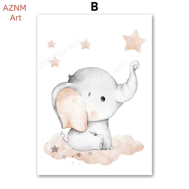 Elephant Balloon Rainbow Moon  - Baby Nursery Pictures 评论和价格