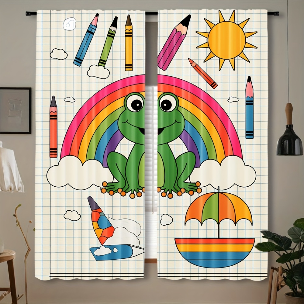 Cute Rainbow Frog Curtain Wind - Baby Nursery Themes Girl 评论和价格
