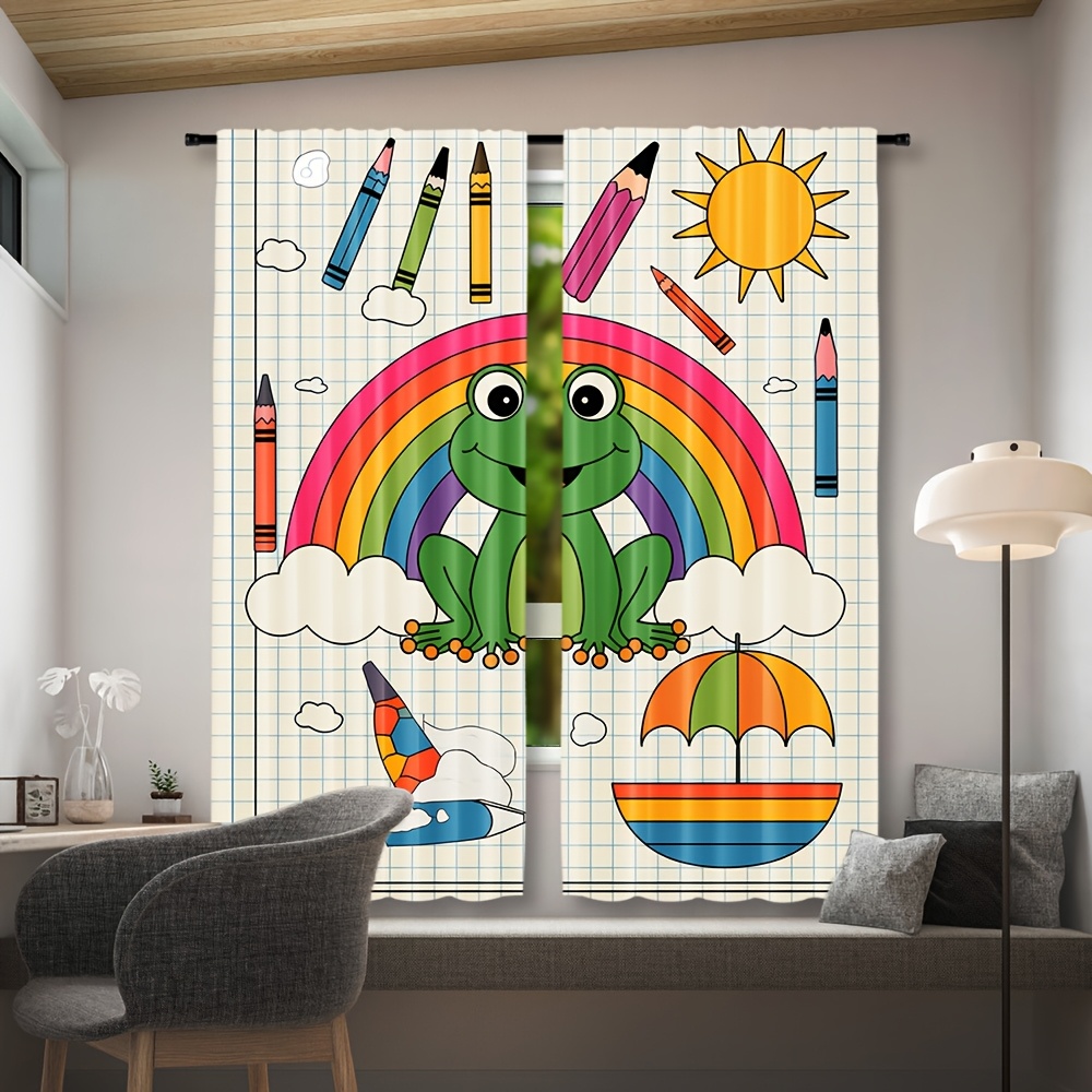 Cute Rainbow Frog Curtain Wind - Baby Nursery Themes Girl 评论和价格