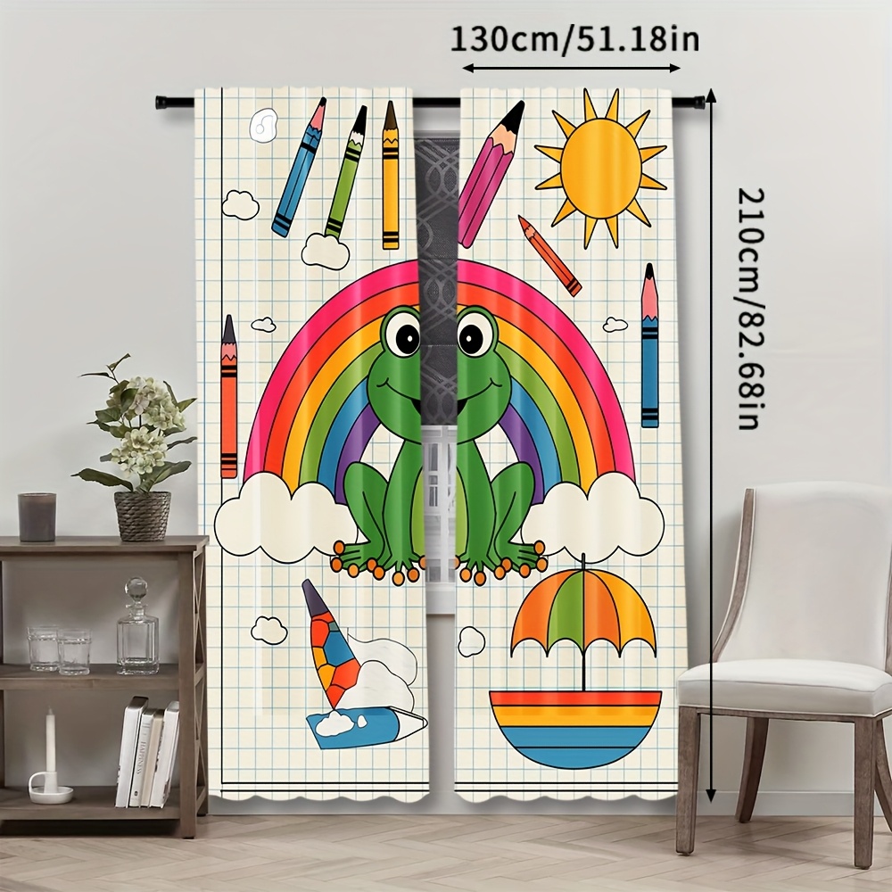 Cute Rainbow Frog Curtain Wind - Baby Nursery Themes Girl 评论和价格