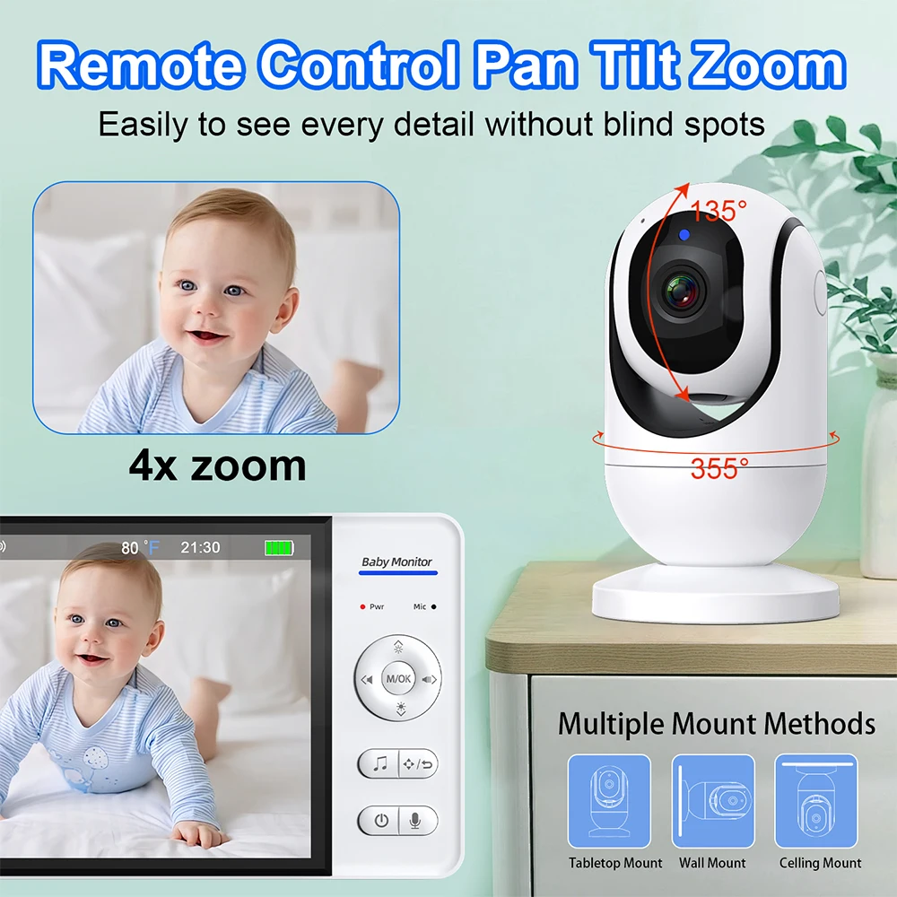 7.0'' Video Baby Monitor 720P  - Wearable Baby Monitor 评论和价格
