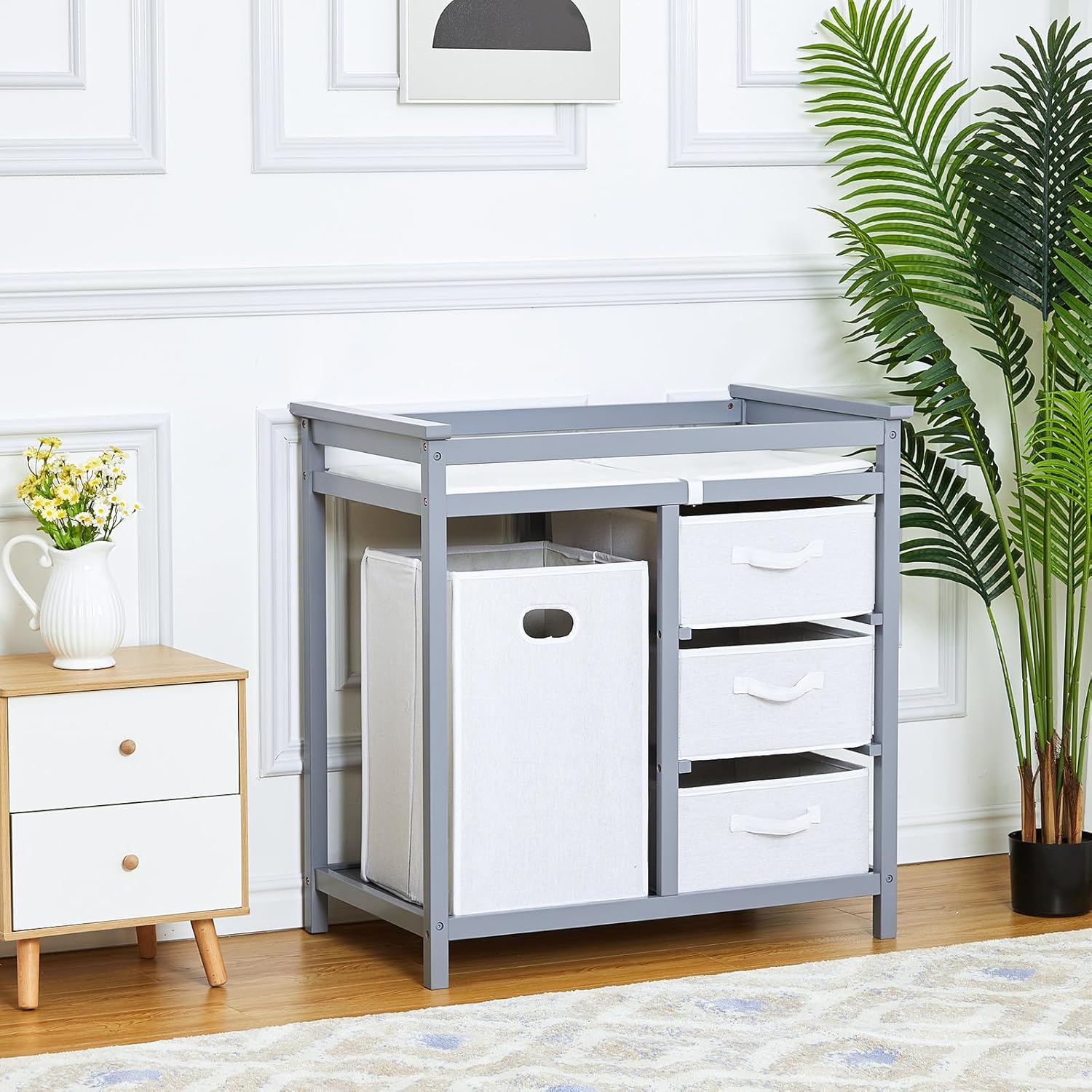 Baby Changing Table with Chang - Baby Nursery Unit 评论和价格