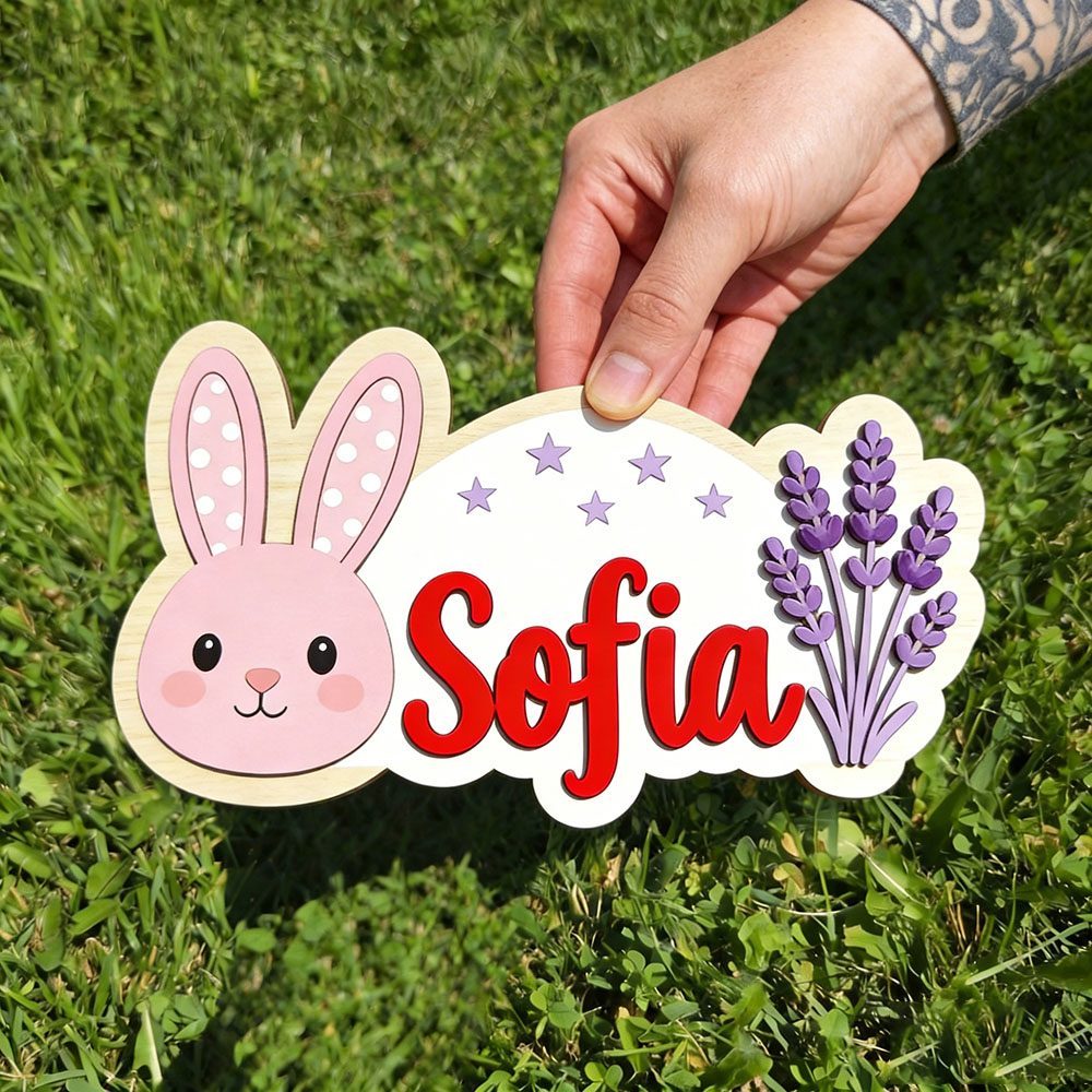 25cm Personalized Pastel Bunny - Baby Nursery Themes Girl 评论和价格