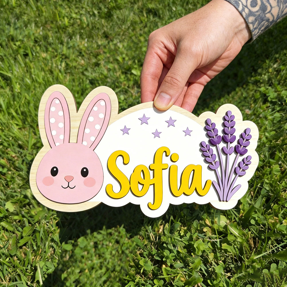25cm Personalized Pastel Bunny - Baby Nursery Themes Girl 评论和价格