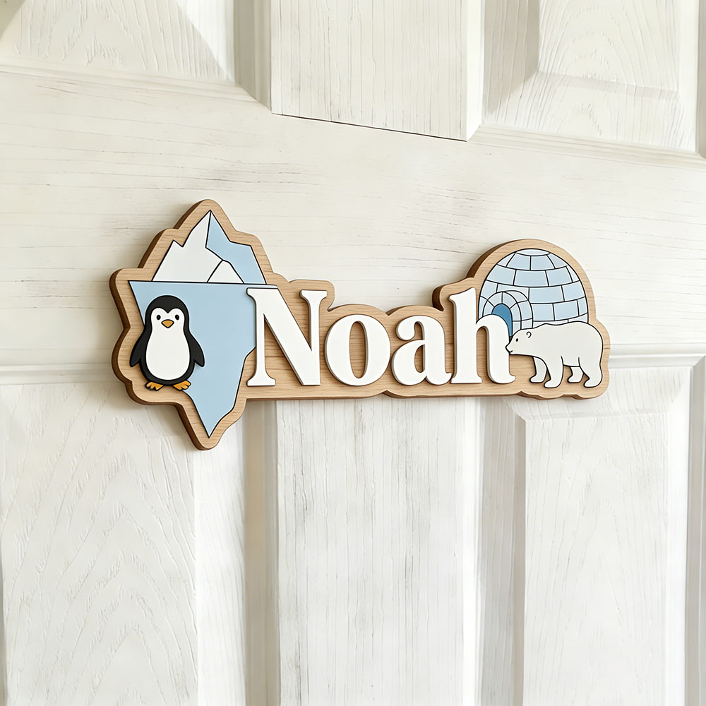 Arctic Penguin & Polar Bear Cu - Baby Nursery Pictures 评论和价格