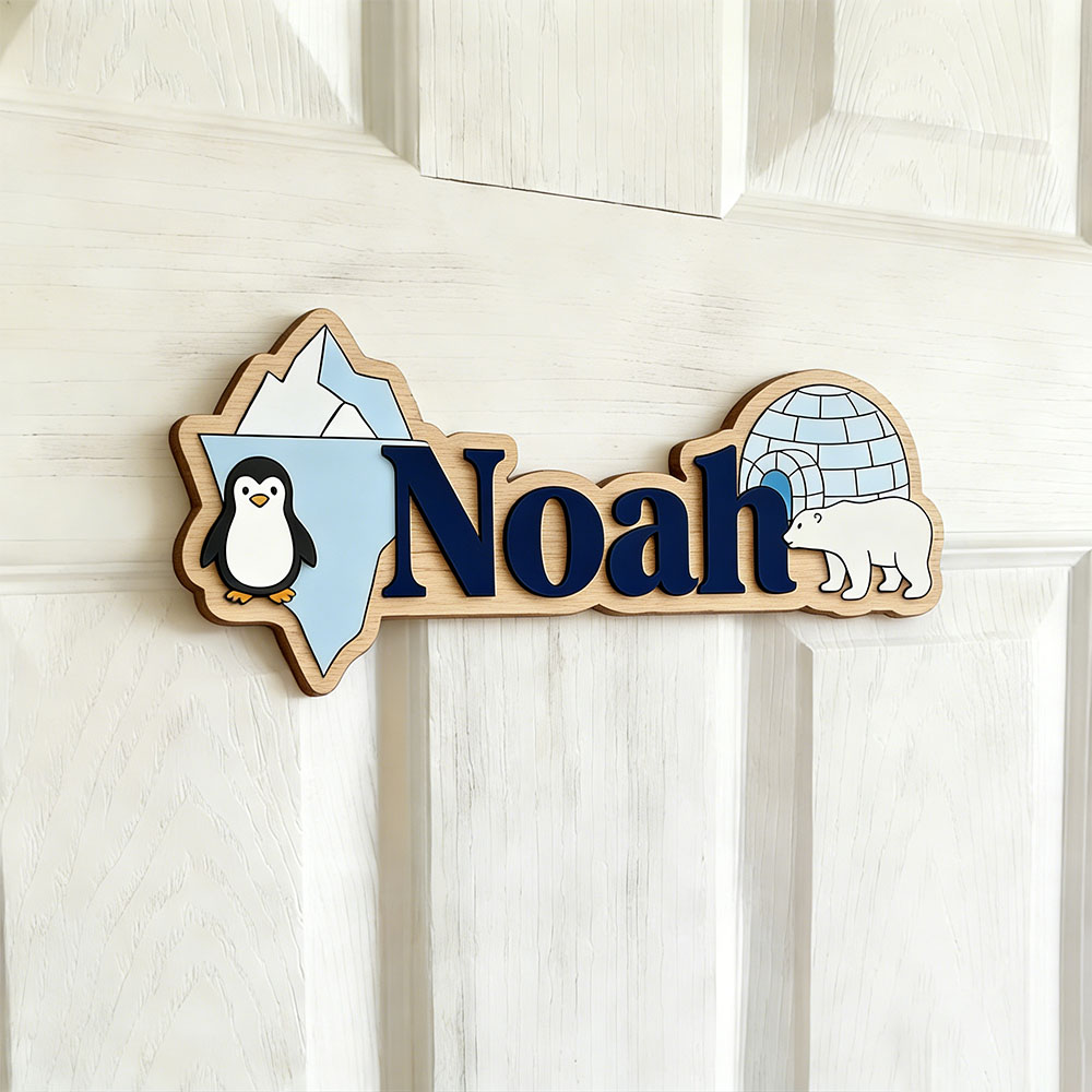 Arctic Penguin & Polar Bear Cu - Baby Nursery Pictures 评论和价格