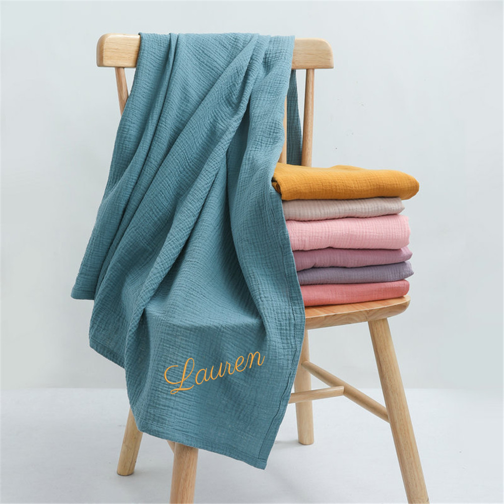 Personalized Name Embroidered  - Swaddle Blanket Muslin 评论和价格