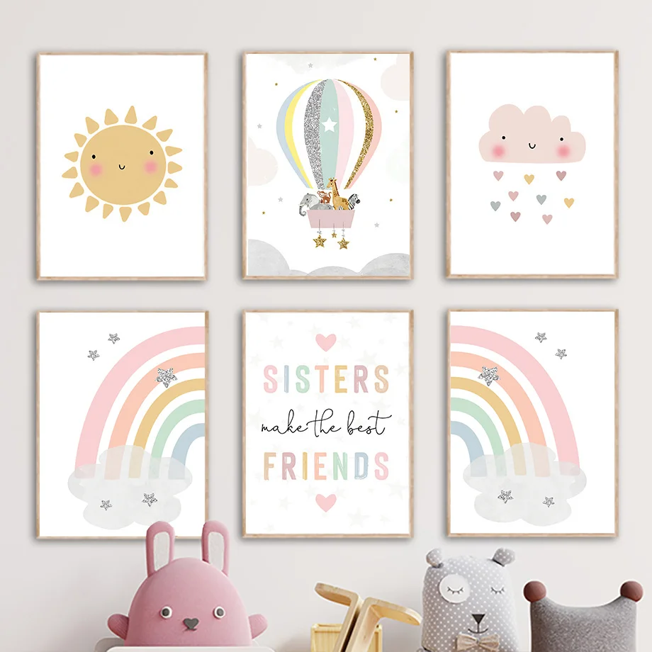 Giraffe Elephant Hot Balloon S - Baby Nursery Pictures 评论和价格
