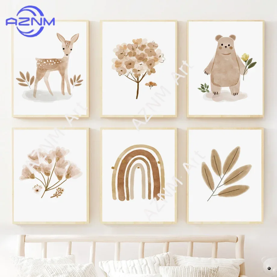 Boho Nursery Wall Art Canvas - - Baby Nursery Pictures 评论和价格