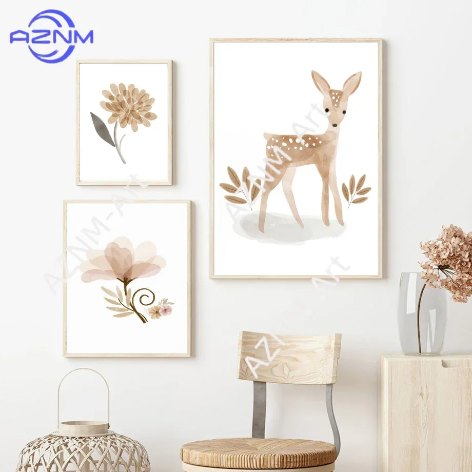 Boho Nursery Wall Art Canvas - - Baby Nursery Pictures 评论和价格