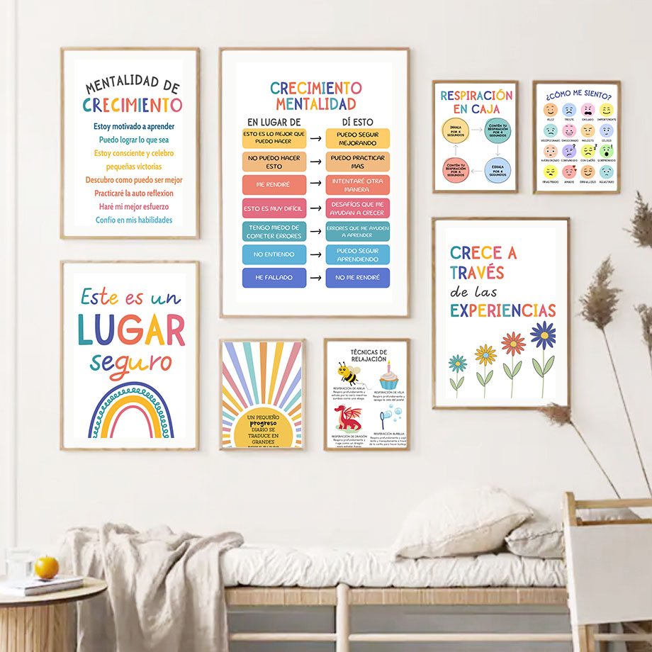 Spanish Education Motto Rainbo - Baby Nursery Pictures 评论和价格