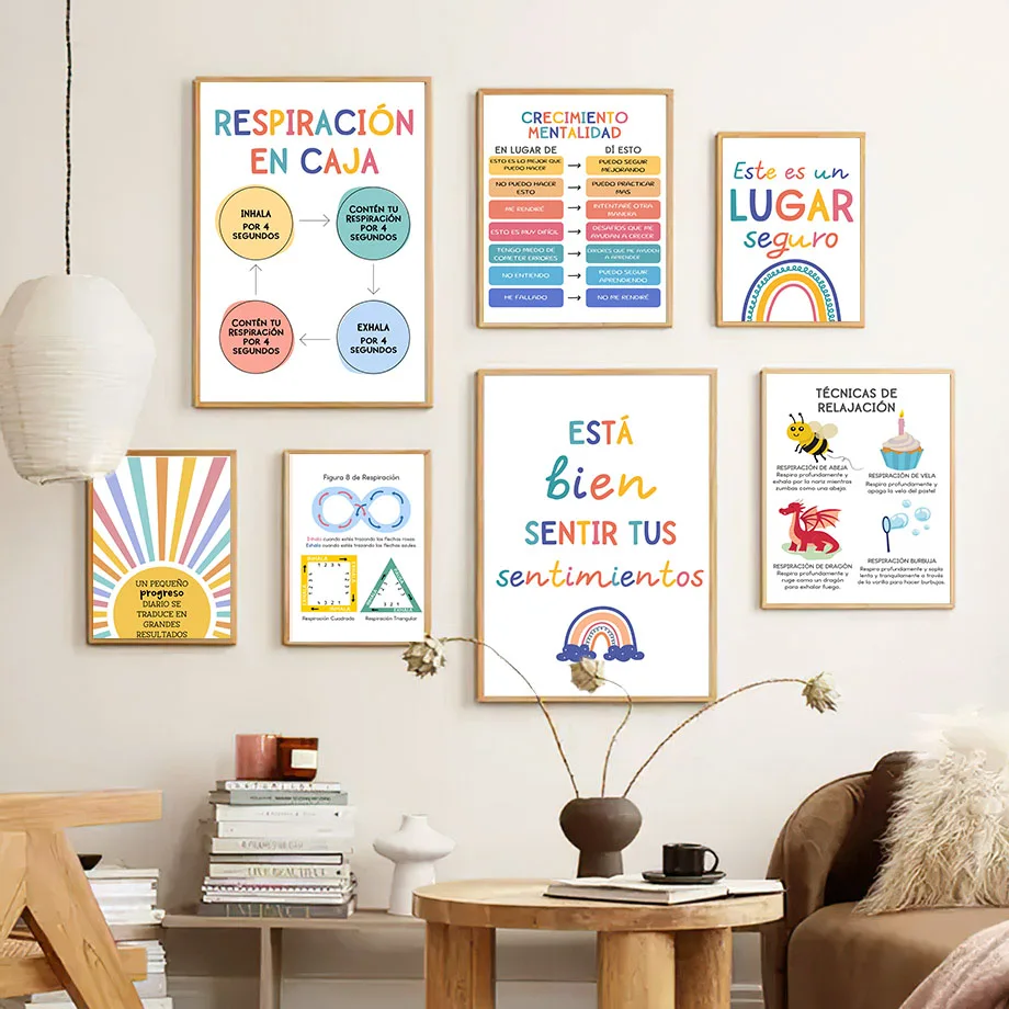 Spanish Education Motto Rainbo - Baby Nursery Pictures 评论和价格