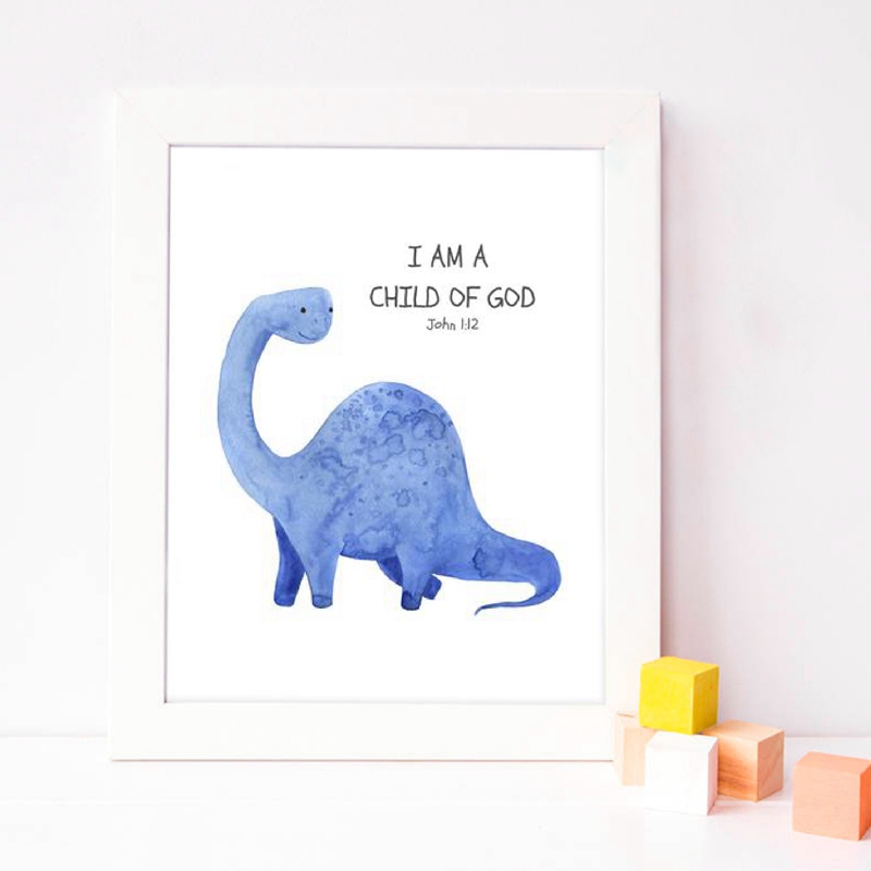Kid's Bible Verse Quote Prints - Baby Nursery Quotes 评论和价格