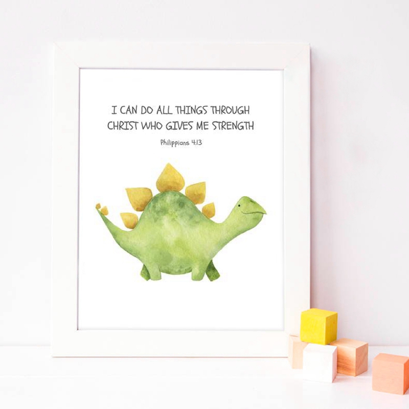 Kid's Bible Verse Quote Prints - Baby Nursery Quotes 评论和价格