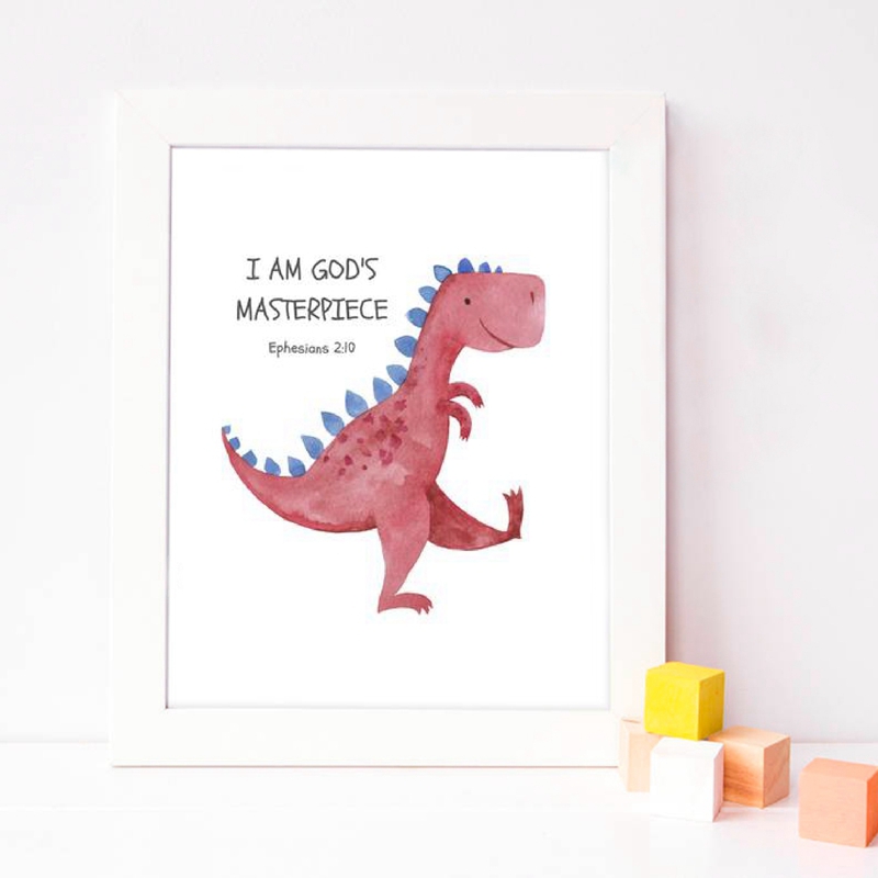 Kid's Bible Verse Quote Prints - Baby Nursery Quotes 评论和价格