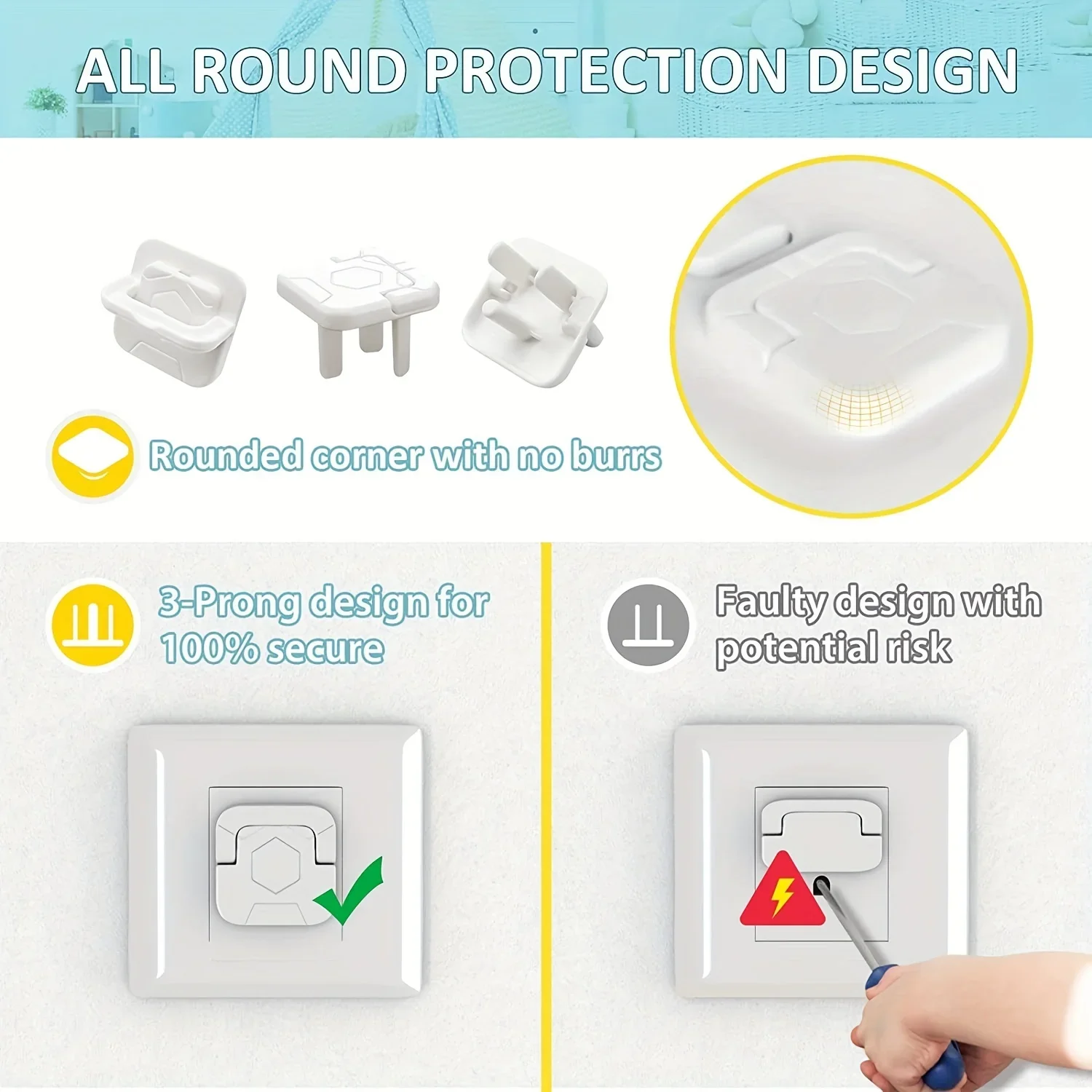 1/3/5/10/20Pcs Baby Safety Out - Outlet Cover Childproof 评论和价格
