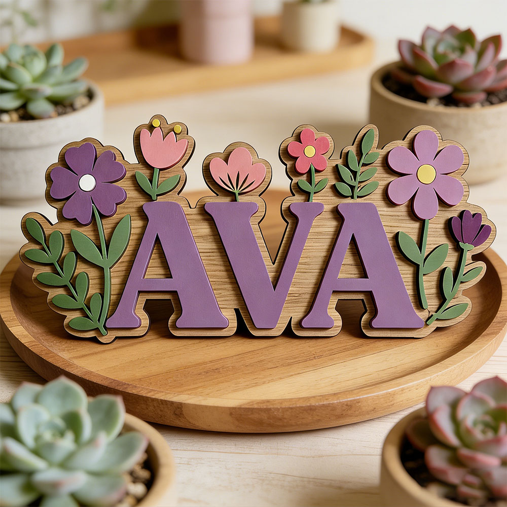 Custom 3D Flower Wreath Name D - Baby Nursery Themes Girl 评论和价格