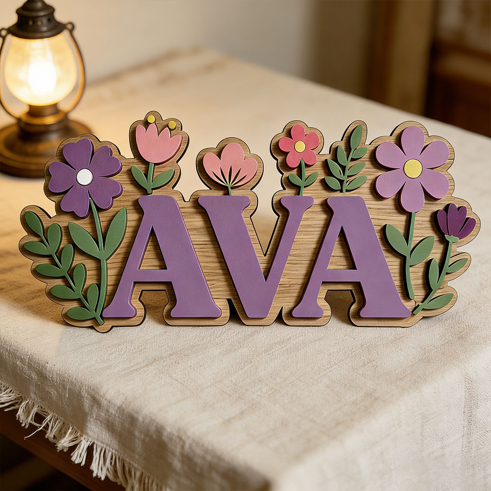 Custom 3D Flower Wreath Name D - Baby Nursery Themes Girl 评论和价格