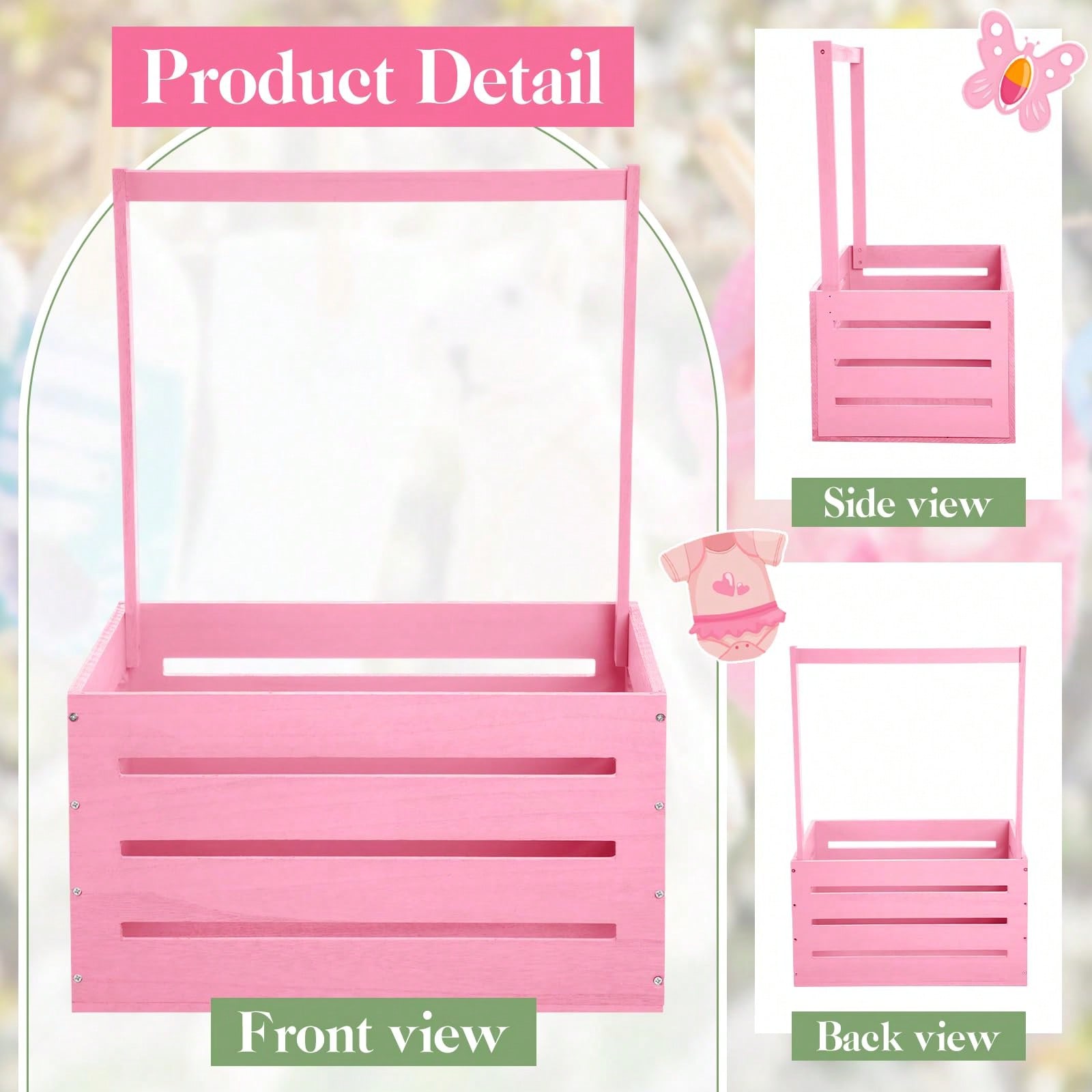 Wooden Baby Shower Crate Close - Baby Nursery Unit 评论和价格