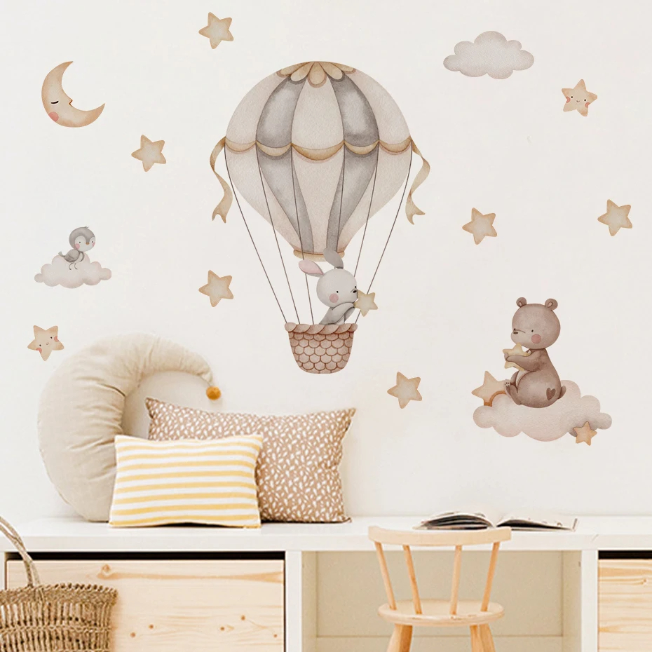 Watercolor Bear Hot Air Balloo - Baby Nursery Package 评论和价格