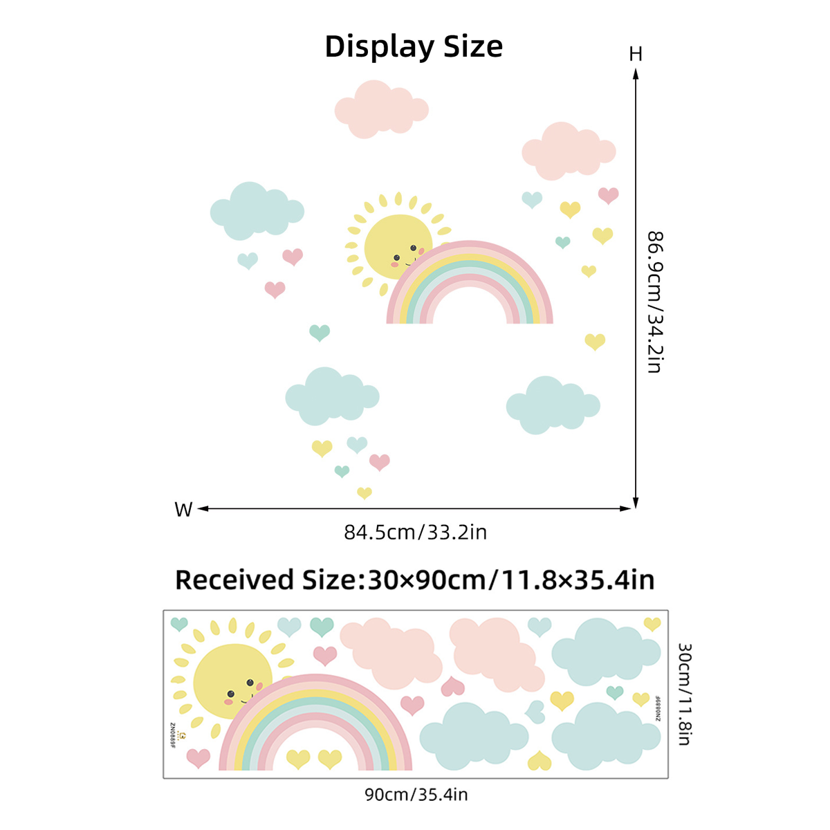 Cartoon Sun Rainbow Clouds Wal - Baby Nursery Package 评论和价格