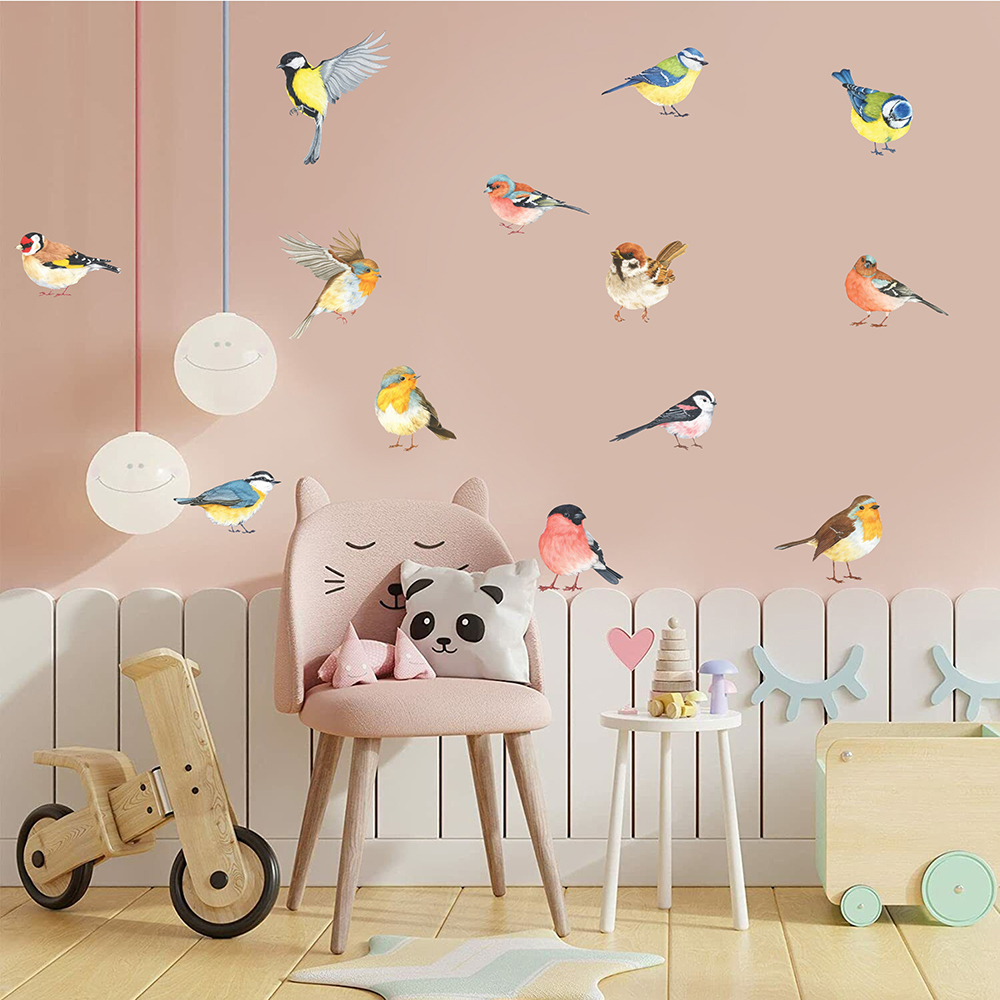 13pcs Little Birds Wall Sticke - Baby Nursery Package 评论和价格