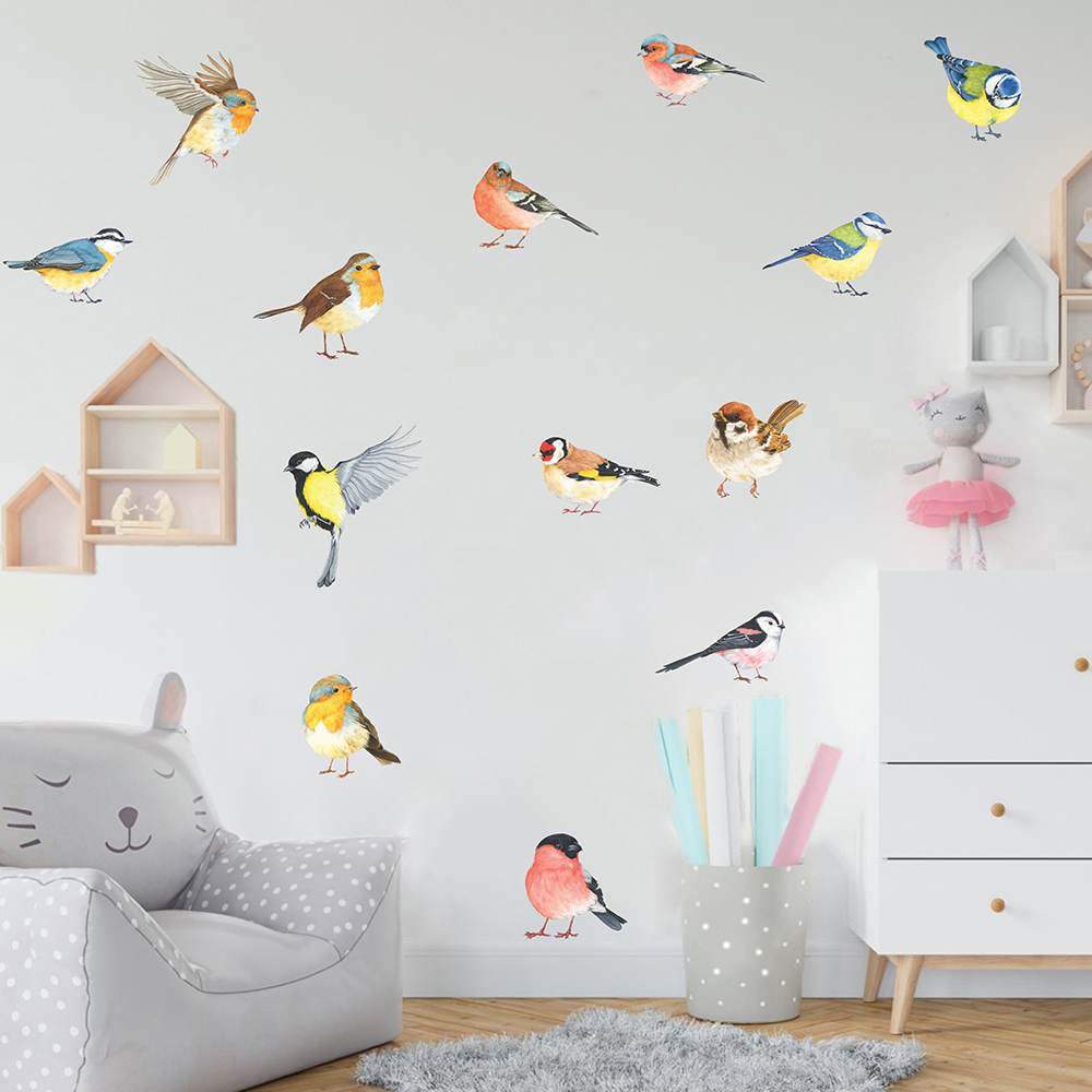 13pcs Little Birds Wall Sticke - Baby Nursery Package 评论和价格