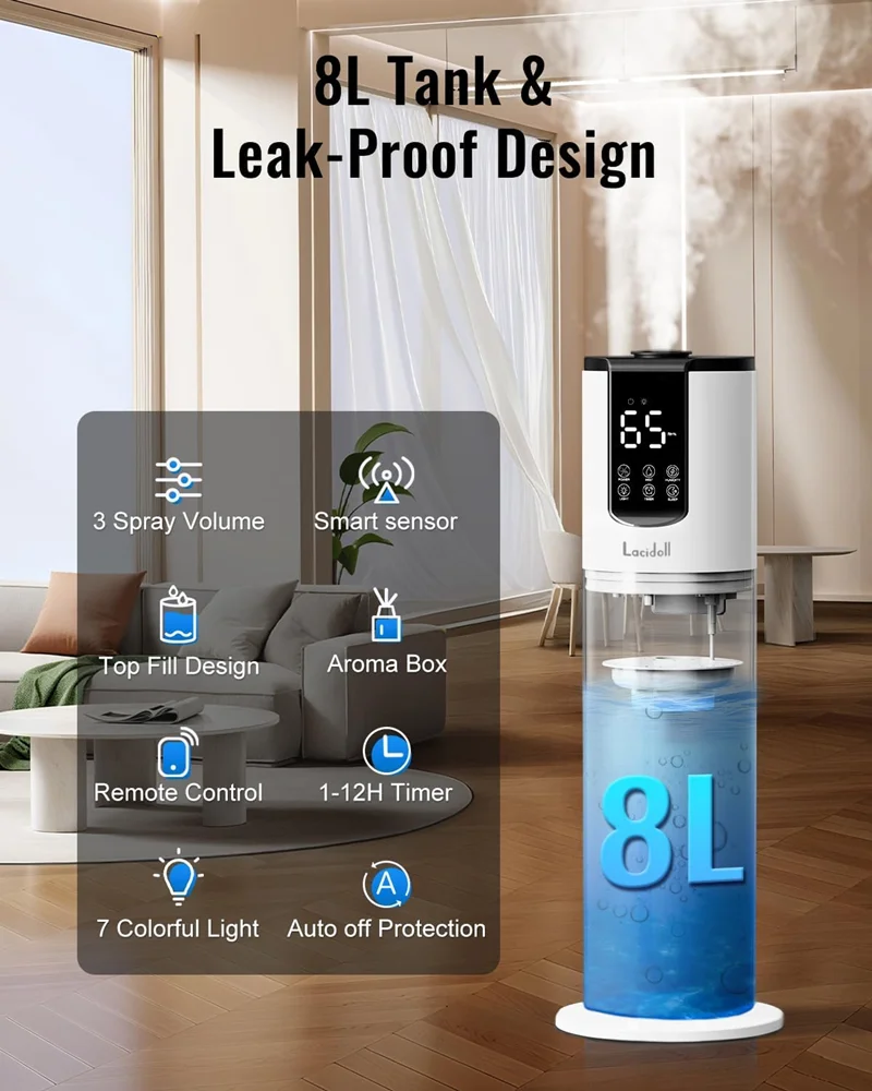 Ultra-Quiet Floor Ultrasonic H - Baby Nursery Humidifier 评论和价格