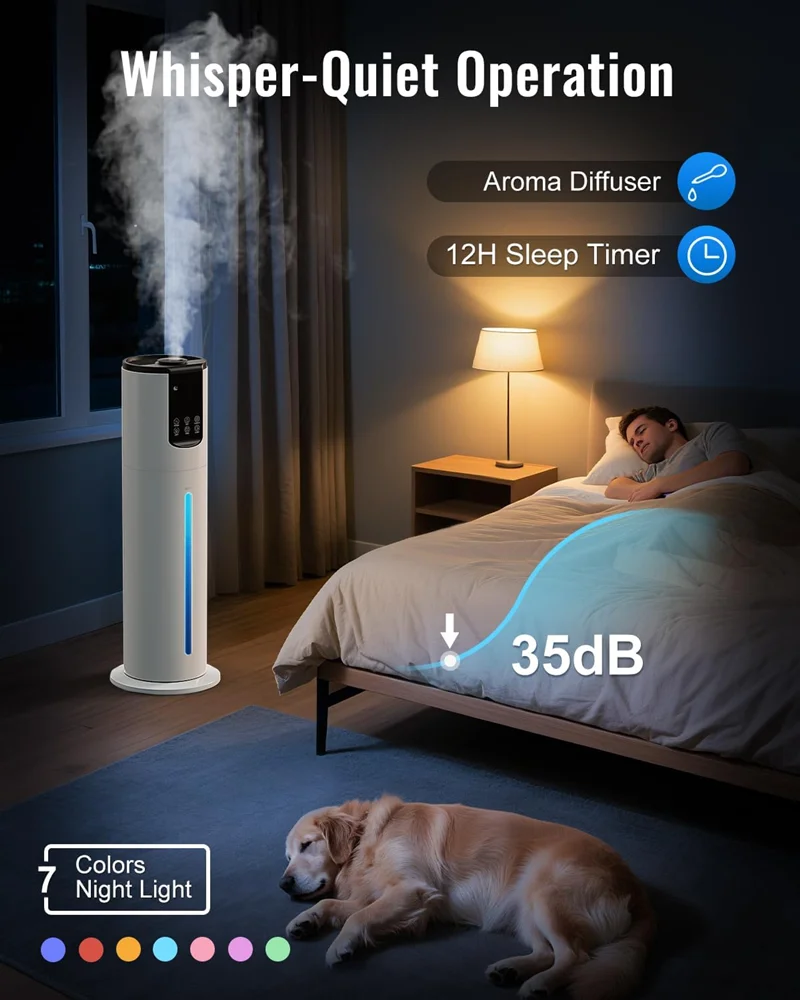 Ultra-Quiet Floor Ultrasonic H - Baby Nursery Humidifier 评论和价格