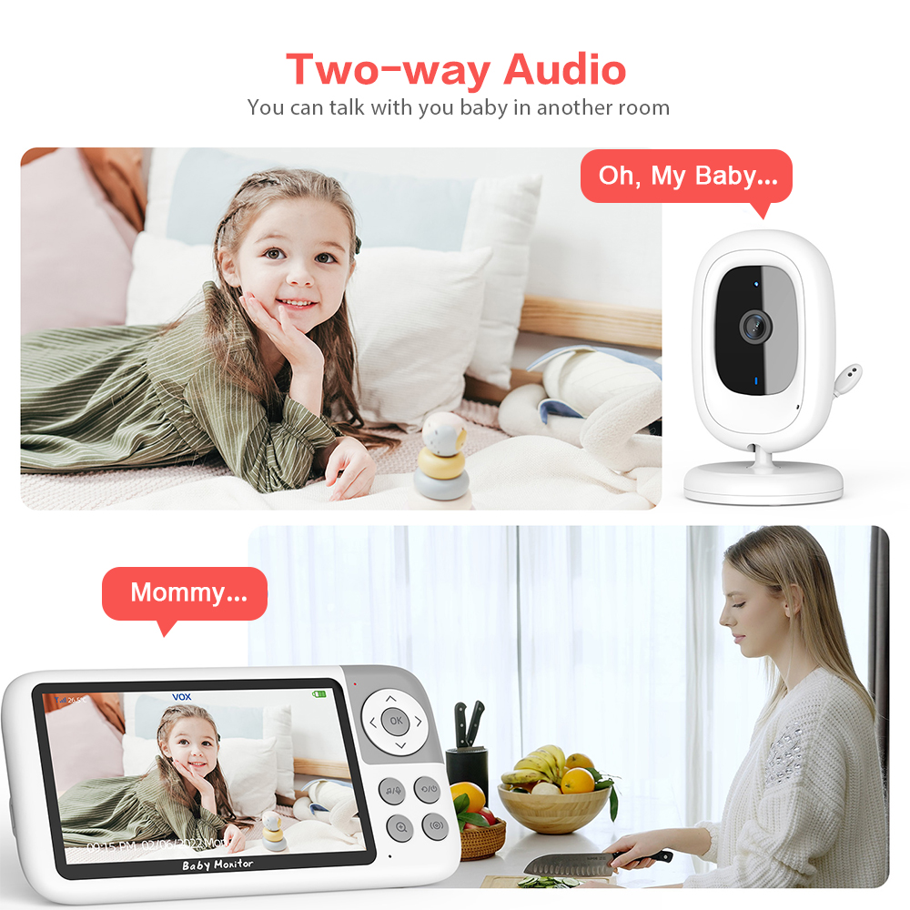 5.0 inch 720P Video Baby Monit - Wearable Baby Monitor 评论和价格