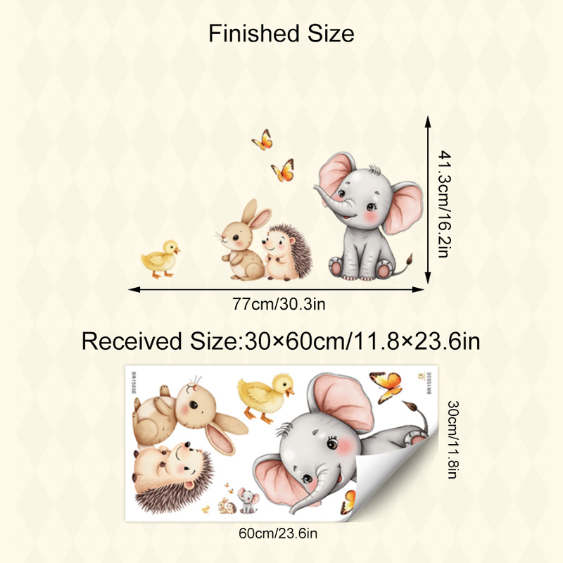Cartoon Animal Wall Sticker -  - Baby Nursery Pictures 评论和价格