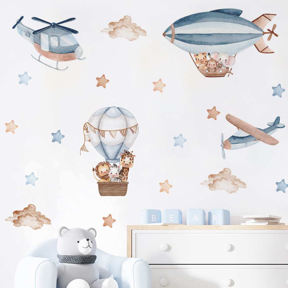 Watercolor Animals Hot Air Bal - Baby Nursery Package 评论和价格