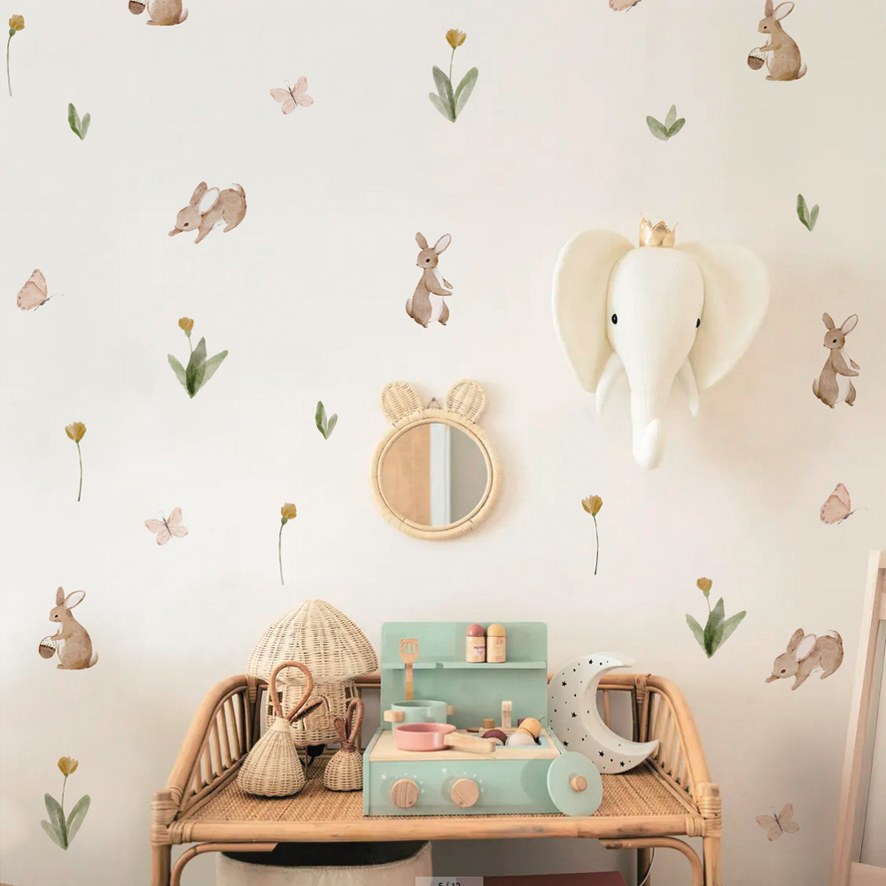 Summertime Watercolor  Cute Bu - Baby Nursery Labels 评论和价格