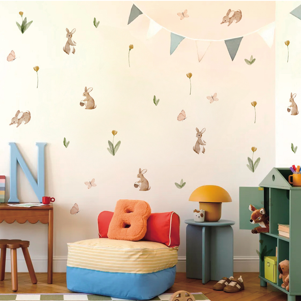 Summertime Watercolor  Cute Bu - Baby Nursery Labels 评论和价格