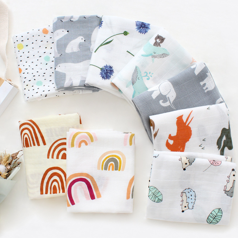 60X60cm Baby Blankets Newborn  - Swaddle Blanket Muslin 评论和价格