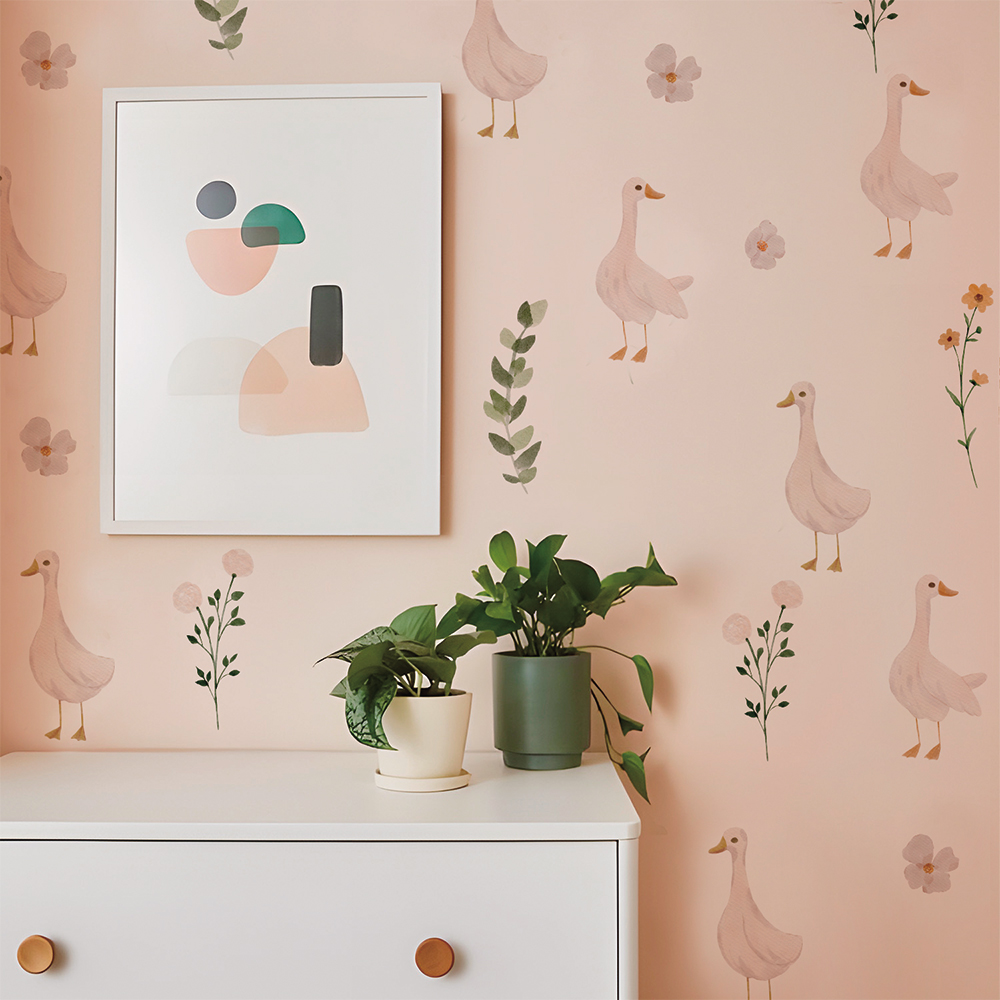 Cute Geese Flora Set of Wall S - Baby Nursery Labels 评论和价格