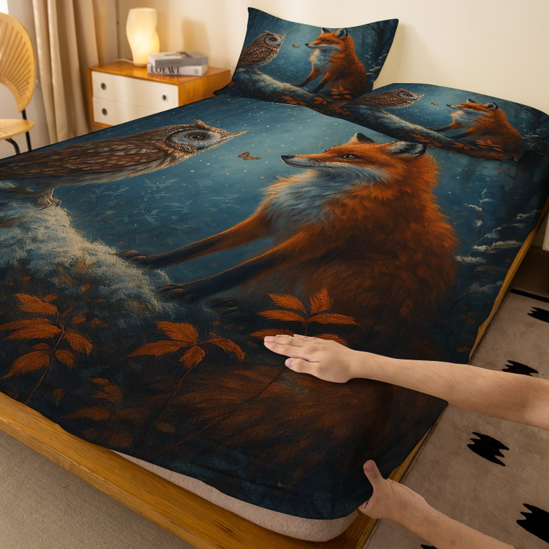 Owl Fox Forest Mattress Protec - Baby Nursery Forest Theme 评论和价格